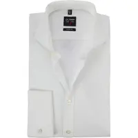Olymp Slim Fit skjorte med dobbeltmanchet fersken Off-white måle