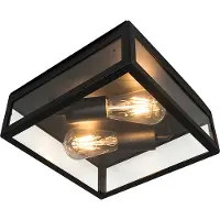 QAZQA Industriel udendørs loftslampe sort 2-lys - Rotterdam