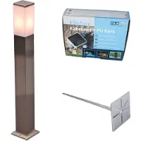 QAZQA Udendørslampe stål 80 cm IP44 - Malios med jordspyd og kabelgennemføring