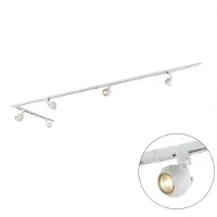 QAZQA Moderne 1-faset skinnesystem med 5 spots hvid - Gissi
