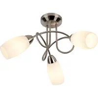 QAZQA Klassisk loftslampe stål 3-lys - Fortress