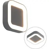 QAZQA Væg- og loftslampe grå firkantet IP54 - Ariel