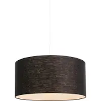 QAZQA Moderne pendellampe hvid med sort skærm 50 cm - Combi 1