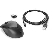 HP Premium - Mus - højre- og venstrehåndet - laser - 3 knapper - trådløs - 2.4 GHz - trådløs modtager (USB) - sort