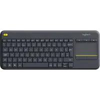 Logitech K400 Plus Ergonomic Wireless Touch - Tastatur - Engelsk - UK - Sort