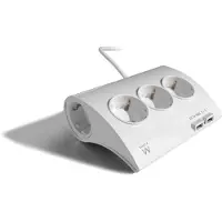 Ewent Ew3935 5 Port Desktop Power Socket With 2 Usb Forlængerledning