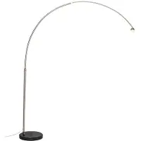 QAZQA Moderne bue-lampe stål med marmorbase - XXL