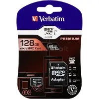Verbatim Premium - Flashhukommelseskort (SD adapter inkluderet) - 128 GB - UHS Class 1 / Class10 - 300x - microSDXC UHS-I