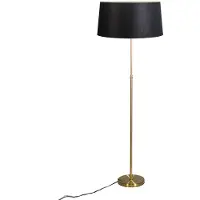 QAZQA Gulvlampe guld/messing med sort skærm 45 cm justerbar - Parte