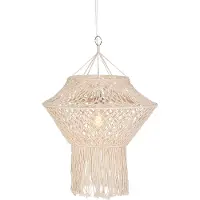 QAZQA Rustik pendellampe Makrame 90 cm - String
