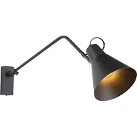 QAZQA Design væglampe sort justerbar - Luna