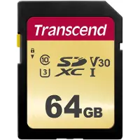Transcend Sdxc 500s 64gb Class 10 Uhs-i U3 V30 Hukommelseskort