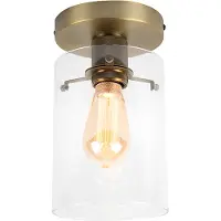QAZQA Moderne loftslampe bronze med glas - Dome