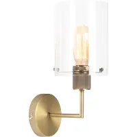QAZQA Moderne væglampe bronze med glas - Dome