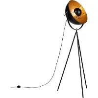 QAZQA Industriel gulvlampe med trebenet stativ sort - Magna 40 Eglip