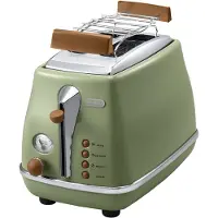 De'Longhi Icona Vintage CTOV 2103.GR - Brødrister - 2 skive - 2 Holdere - grøn