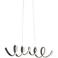 QAZQA Design Pendellampe sort dæmpbar inkl. LED stor - Twisted