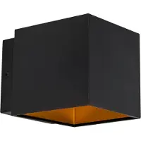 QAZQA Design væglampe sort/guld inkl. LED - Caja