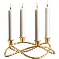 Georg Jensen Season lysestage Ø26 cm guldbelagt