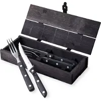 Gense Old Farmer Black grillbestik, 4 dele 2+2 sort