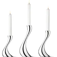 Georg Jensen Cobra lysestage, 3 stk. rustfrit stål