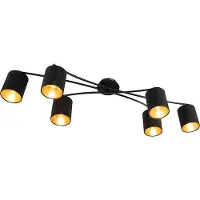 QAZQA Moderne loftslampe sort 6-lys - Lofty
