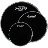 Evans Black Chrome Rock Tom Pack 10 12 16 Heads