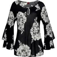 LASCANA Bluse sort / hvid