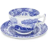 Spode Blå italiensk morgenmadskop og -tallerken 28 cl