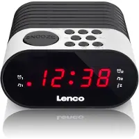 Lenco CR-07, Ur, FM, PLL, LED, Sort, Hvid, 3 V, Vekselstrøm/batteri