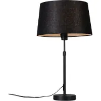 QAZQA Bordlampe sort med skærm sort 35 cm justerbar - Parte