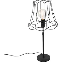 QAZQA Bordlampe sort med Granny Frame 30 cm justerbar - Parte