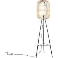 QAZQA Rustik gulvlampe rattan - Manila