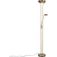 QAZQA Bronze gulvlampe med læselampe inkl. LED og lysdæmper - Diva 2