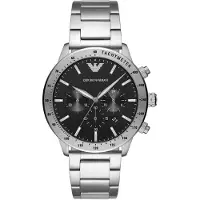 Emporio Armani Ur - - AR11241 - Sort skive - Stålarmbånd - Kronograf