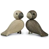 Kay bojesen Træfigurer - Turtleduer - 9 cm - Eg/Røget Eg - - OneSize - Dekoration