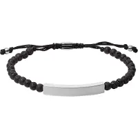 Fossil Armbånd sort / sølv