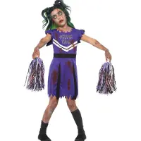 Smiffys Udklædning - Zombie Cheerleader - Rød/Sort - - 7-9 år (122-134) - Udklædning