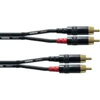 Cordial CFU 1.5 CC, 2 x RCA, Hanstik, 2 x RCA, Hanstik, 1,5 m, Sort