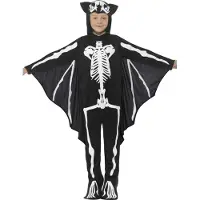 Smiffys Udklædning - Bat Skeleton - Sort/Hvid - - 7-9 år (122-134) - Udklædning