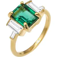 Elli PREMIUM Ring guld / grøn / transparent