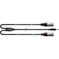 Cordial CFY WMM, 3.5mm, Hanstik, 2 x XLR, Hunstik, 3 m, Sort