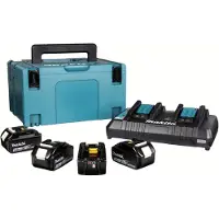 Makita PowerPack LXT - Batterioplader + batteri 4 x - Li-Ion - 5 Ah - 90 Wh - 2 x batterier lader op
