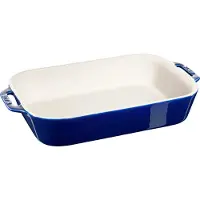 Staub Rectangular Dish Ceramic, dark blue, 34x24x7.6