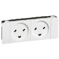 Legrand Mosaic Stikkontakt Dansk Standard EDB 2P+J Dobbelt Hvid
