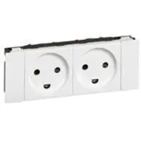 Legrand Mosaic Stikkontakt Dansk Standard 2P+J Dobbelt Hvid