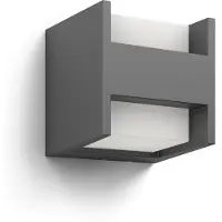 Philips myGarden Arbour - Væglampe - LED x 2 - total: 9 W (tilsvarende 35 W) - varmt hvidt lys - terning - antracite