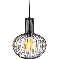 QAZQA Design pendellampe sort - Wire Bake