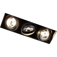 QAZQA Nedfældet spotlight sort GU10 AR70 Trimless 3-lys - Oneon