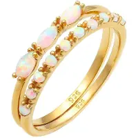 Elli Ring himmelblå / guld / lyserød